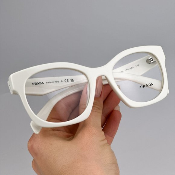 Prada PRA05V 17K1O1 BRAND NEW Eyeglasses White Ivory Women Square Unisex - Picture 4 of 11